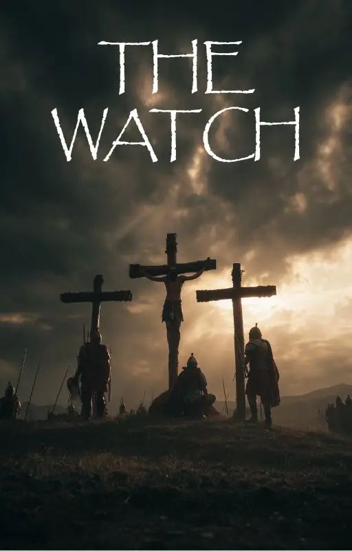 THE WATCH key art: three crosses beneath a storm sky